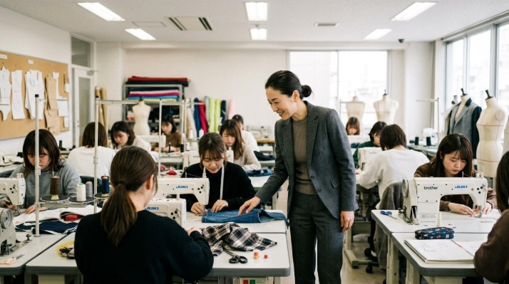 服飾学校の授業風景